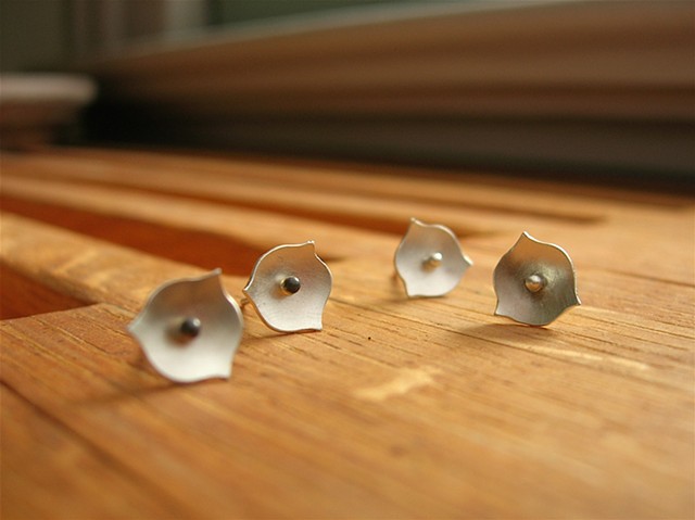 claytonia silver post earrings fabricated
