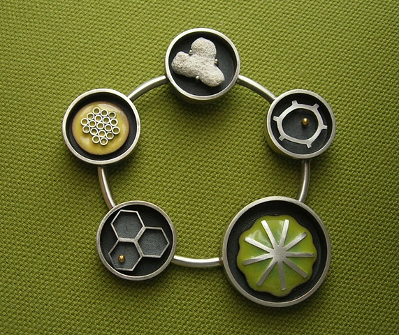life cycle necklace silver enamel science janice ho