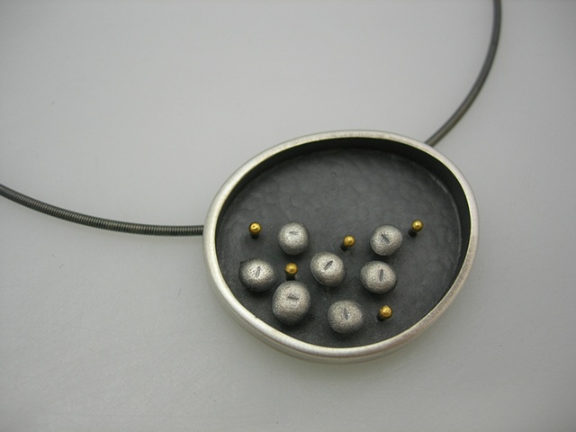 silver necklace 24k gold succulent