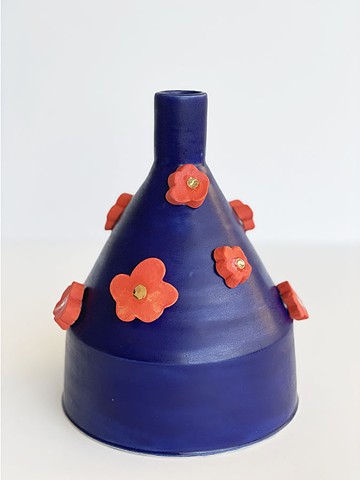 Funnel Vase with Flowers