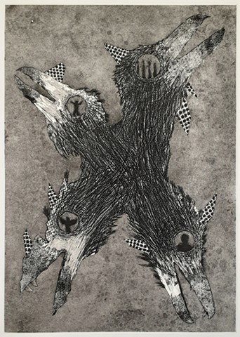 Four headed drone creature.