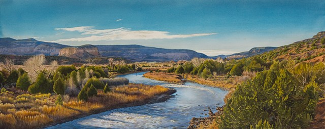 watercolor landscape of Chama River Canyon