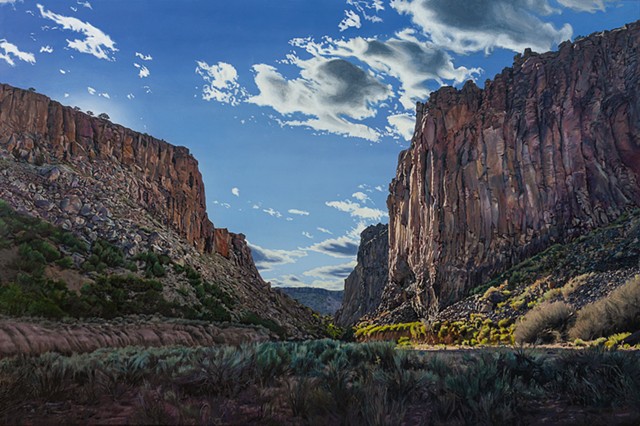 This is a large commission from some new friends who live near the canyon. It's from a hike towards sunset; this is just as I was approaching and the sun was getting low.
