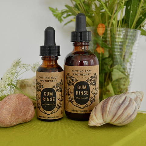 Gum Rinse botanical label designs for Cutting Root Apothecary