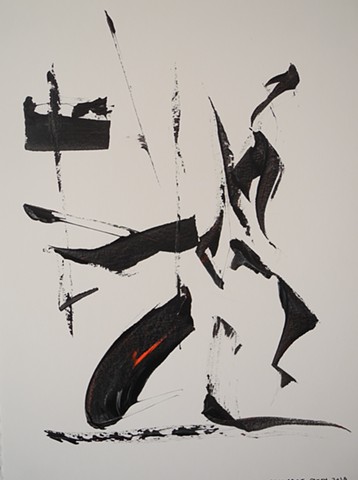 NO LONGER AVAILABLE - Throwing the Boat - Acrylic 21 X 29.7 cm paper