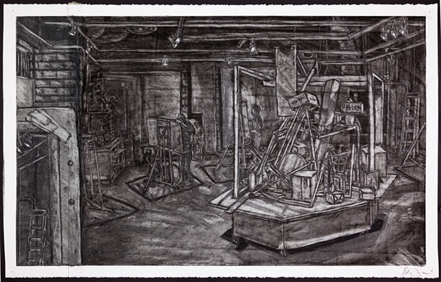 Drawing 200: Reductive Method Still Life, University of Wisconsin-Stout, Charcoal on Stonehenge Paper, 22"x30"