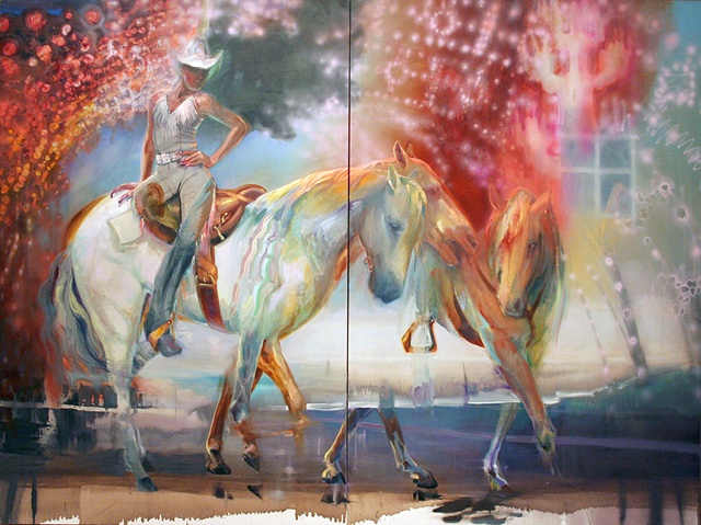 High Horse, 2011 82” x 110”, Oil, acrylic, and airbrush on canvas