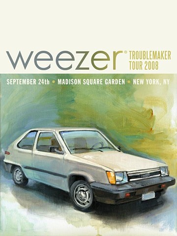Weezer Poster, acrylic painting illustration