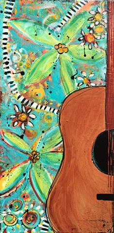 Acoustic guitar painting by tracy yarbrough