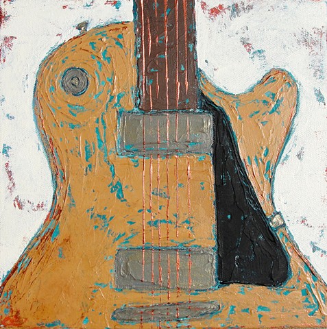 les paul guitar painting by tracy yarbrough