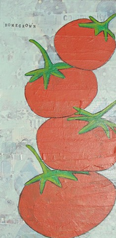 Tomato painting on canvas by Tracy Yarbrough