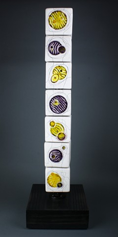 Yellow Purple Cells mini totem