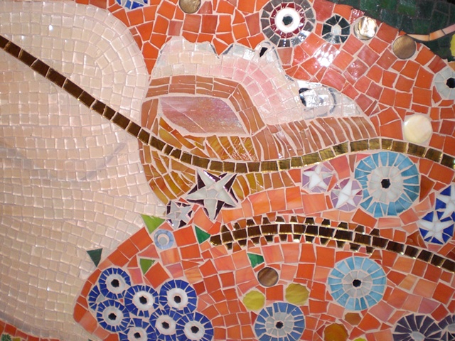 Water serpents mosaic detail