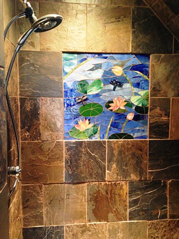 lotus waterlily  mosaic shower