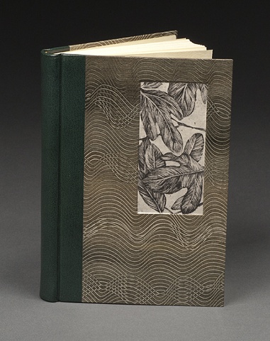 Quarter Leather Rounded and Backed Spine Case Binding (with inset Sassafras lithograph print)