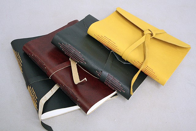Soft cover longstitch bindings - leather