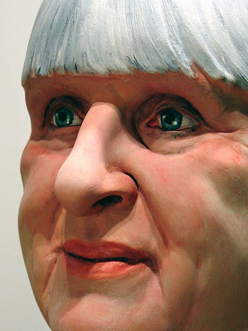 sculpted painted portrait of Marion Griffiths