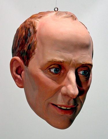 sculpted painted portrait of publisher Knight Landesman