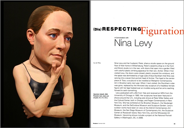Sculpture Magazine Interview  
By Jan Riley, 
first spread