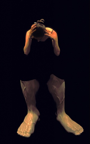 cibachrome of woman with oversized lower legs and feet