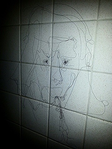 DRawing made with my own hair. ' Woman Vomiting.' 