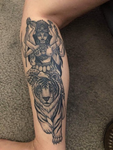 Goddess riding tiger (healed)