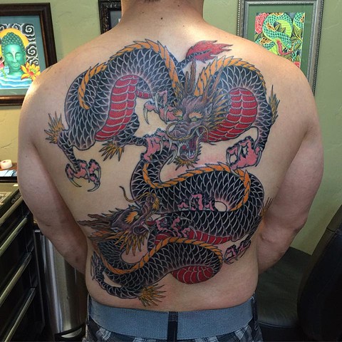 Double Dragon Semi-Permanent Tattoo. Lasts 1-2 weeks. Painless and easy to  apply. Organic ink. Browse more or create your own., Inkbox™, dragon tattoo