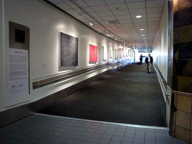 Installation view at Los Angeles International Airport, Terminal 1, US Airways, public art display