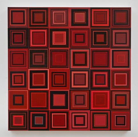 square, squares, repetition, shape, minimal, abstract, geometric, collaged painting, acrylic