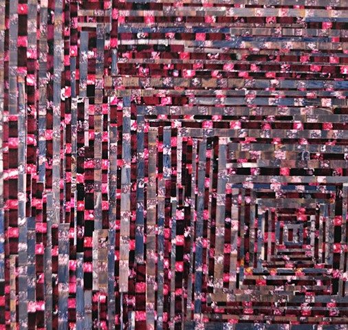 conceptual, grid, grids, abstract, collage, geometric, square, hardedge, yong sin, collaged painting