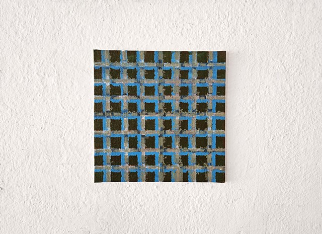 conceptual, grid, grids, abstract, collage, geometric, square, hardedge, yong sin, collaged painting