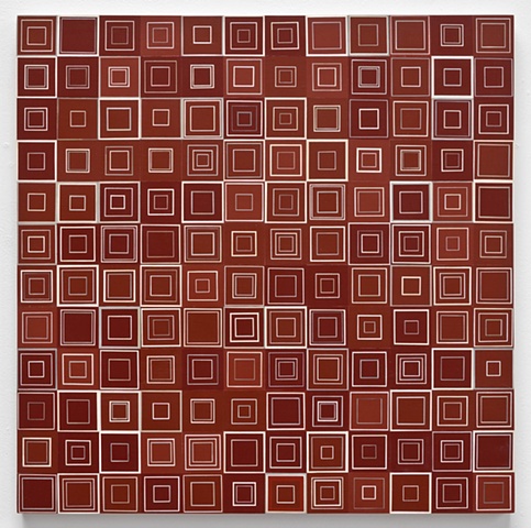 square, squares, repetition, shape, minimal, abstract, geometric, collaged painting, acrylic