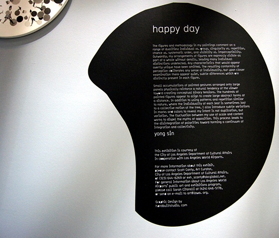 Installation view at Los Angeles International Airport, Terminal 2, happy day, public art display