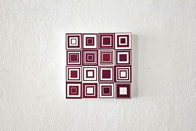 conceptual, grid, grids, abstract, collage, geometric, square, hardedge, yong sin, collaged painting