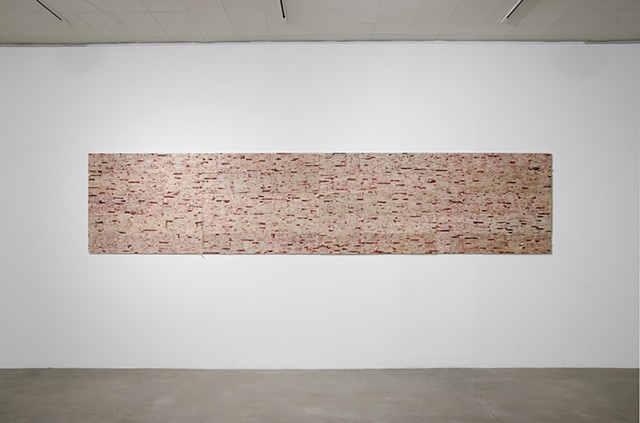 Johnson & Johnson band aid, oil painting, text art, being and nothingness, conceptual, Los Angeles Times, remba gallery