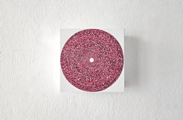 conceptual, methodical, circle, collage, contemporary art, yong sin, painting