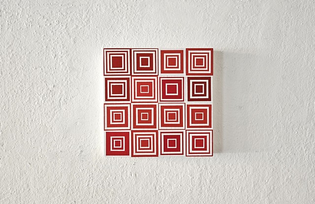 conceptual, grid, grids, abstract, collage, geometric, square, hardedge, yong sin, collaged painting