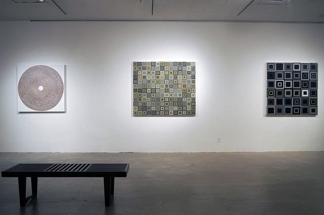 yongsin, yong sin, yong sin artist, solo exhibition, singular forms repeated, contemporary, contemporary art, art, abstract, abstract art, circles, squares, shapes