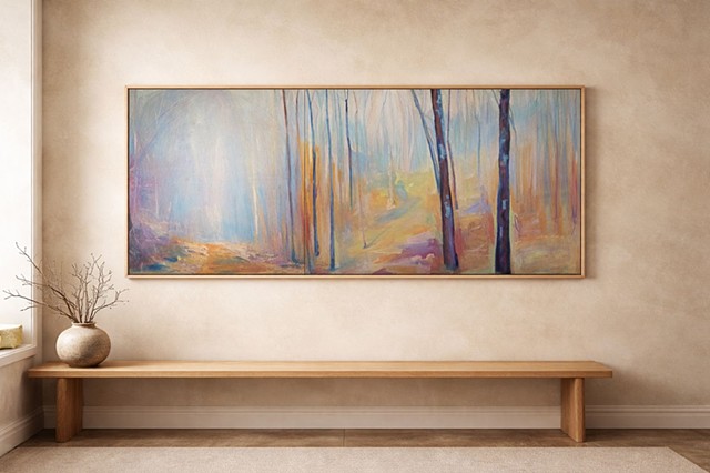 Fog on Mountain diptych