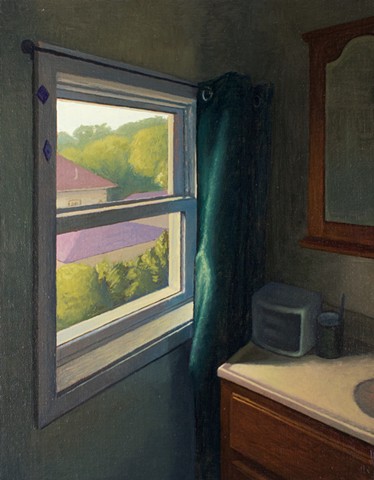 Bathroom interior, summer