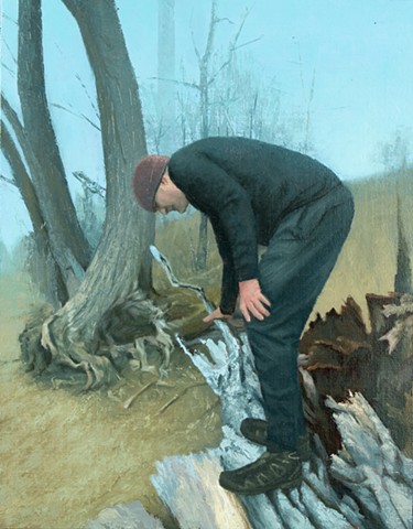 Jeremy at the Riverside, winter