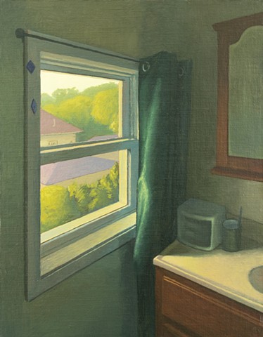 Bathroom interior, summer