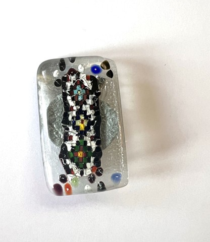 Kilim Glass Brooch