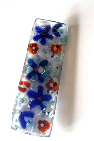 Rectangular Flower Brooch