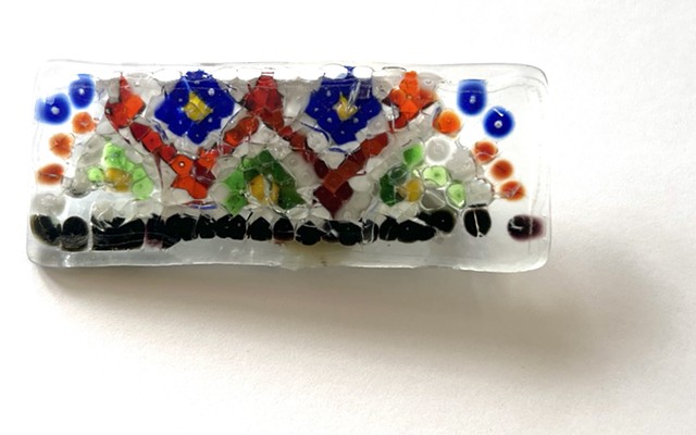 Unwoven Kilim Glass Brooch