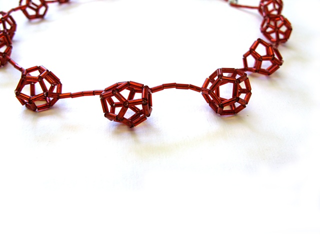 geometric jewellery made with glass bugle beads