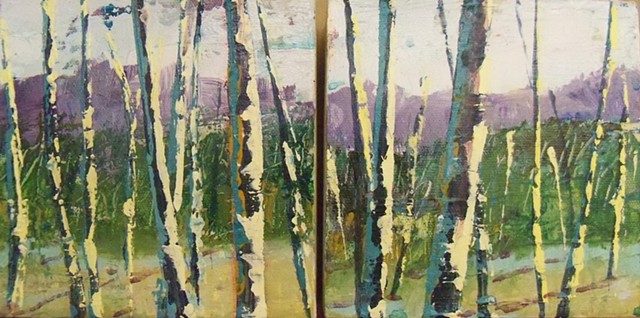 Shelburne Birches, trees, painting