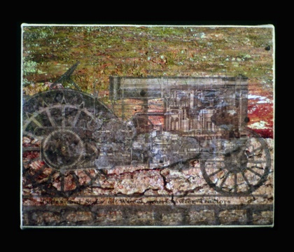 untitled wood moss and tractor