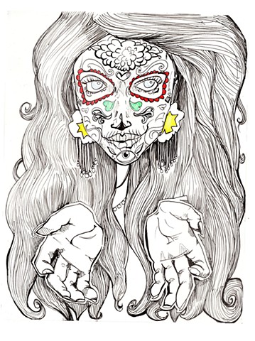 Dia de los Muertos T-shirt sketch