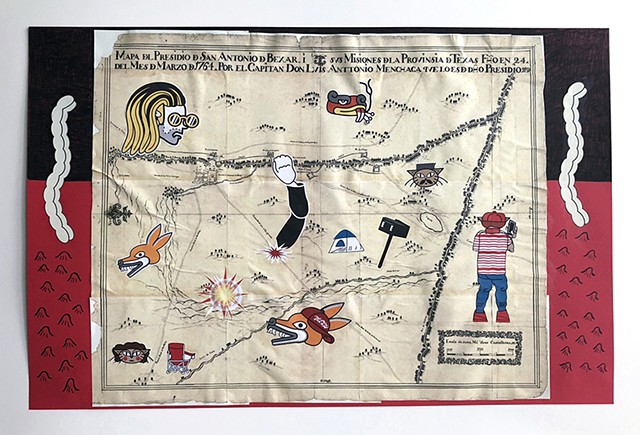 Mapa De San Antonio Y Sus Misiones En El Aniversario De Trecientos Años, Despues Del Capitan Don Luis Antonio Menchaca